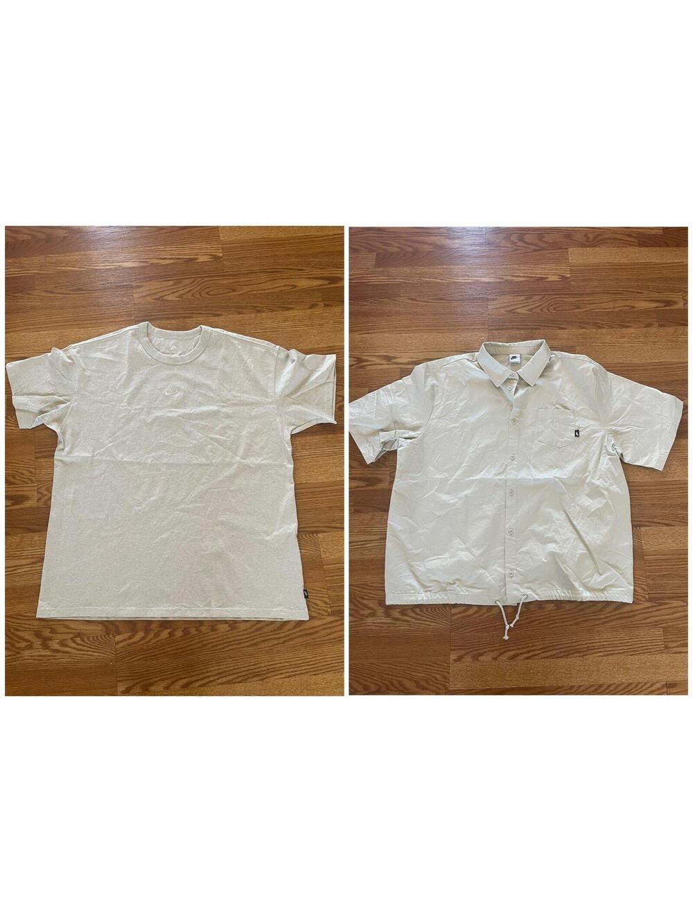 Men’s Nike Club short sleeve button down and t shirt XL